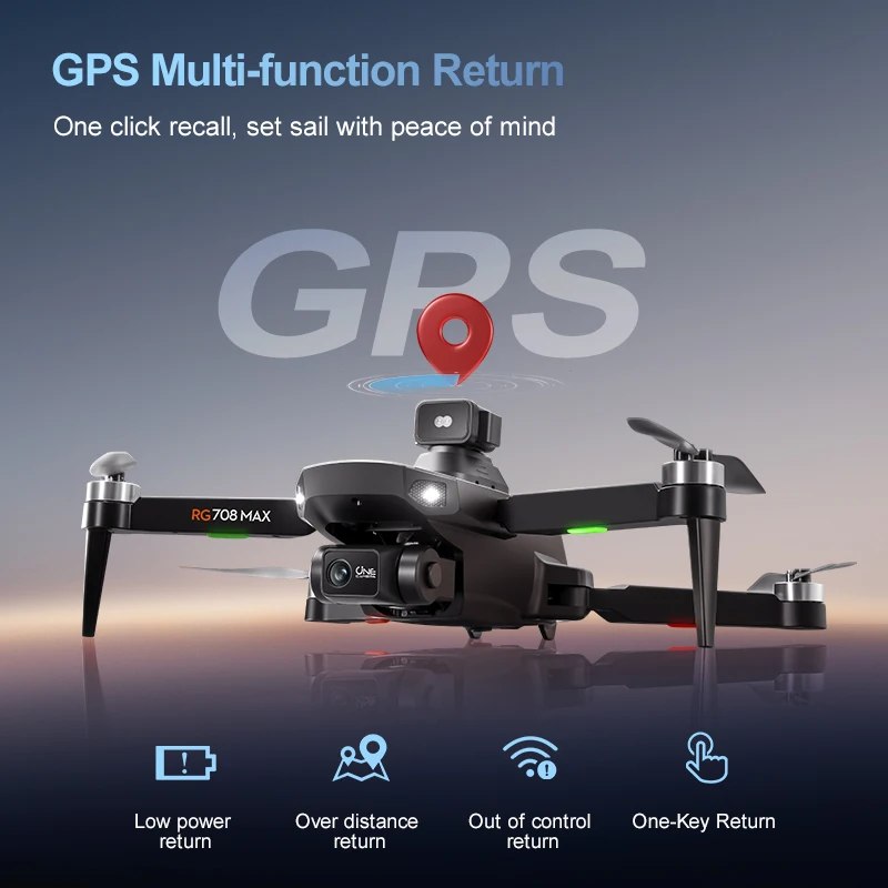 Drone GPS RG708 MAX Cardan 2 Axes 4.5" Écran Transmission Numérique