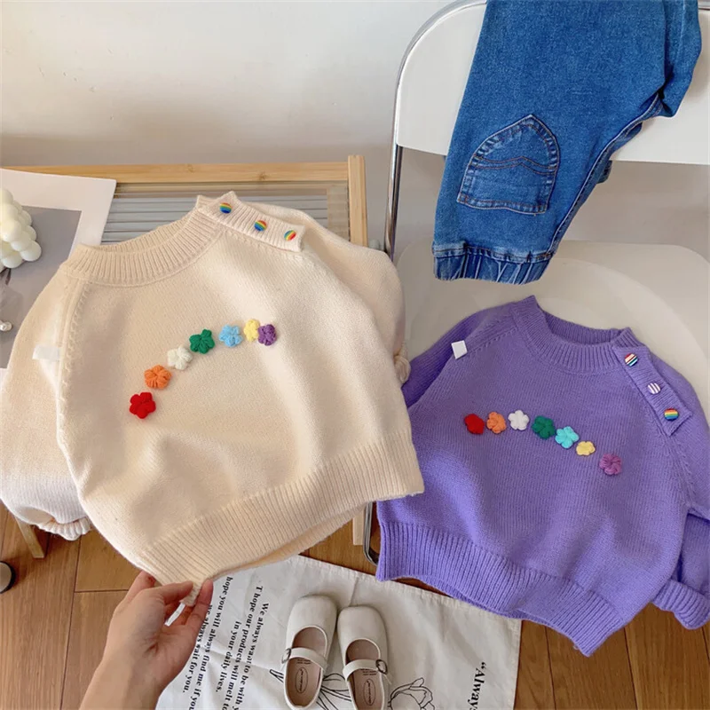 

Girls Sweater Wool Coat Kids Tops Knitting 2024 New Arrive Thicken Warm Winter Autumn School Pullover Christmas Gift Children's