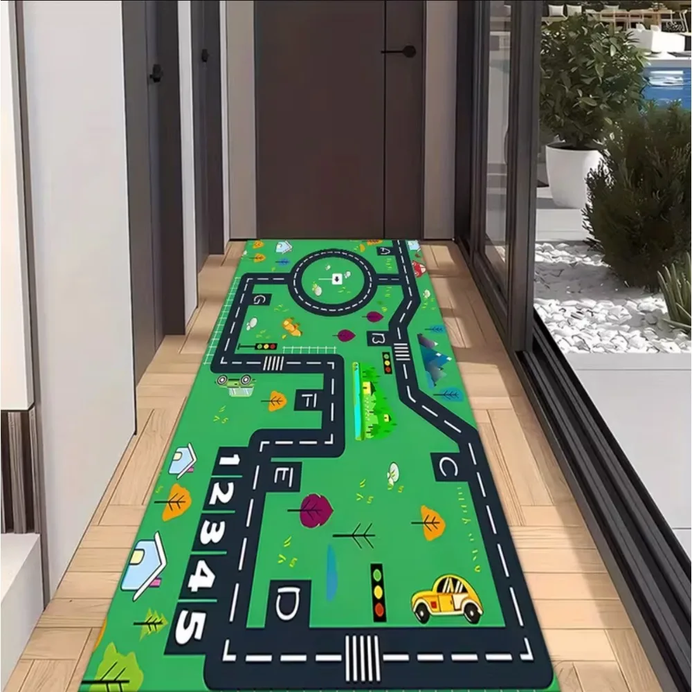 שטיח נושא עיר כיף הוא אנטי החלקה קל לניקוי ועמיד מושלם למטבח ביתי, מסדרונות או בתי חופשה