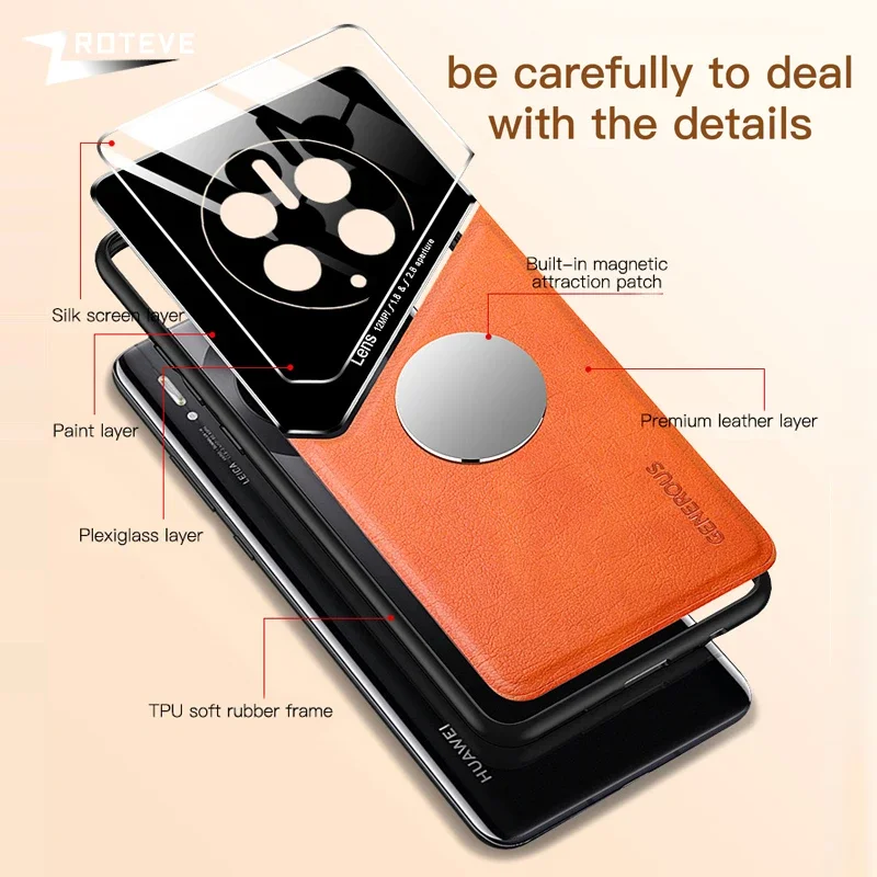 Premium PU Leather Magnetic Phone Case - Shockproof Protection