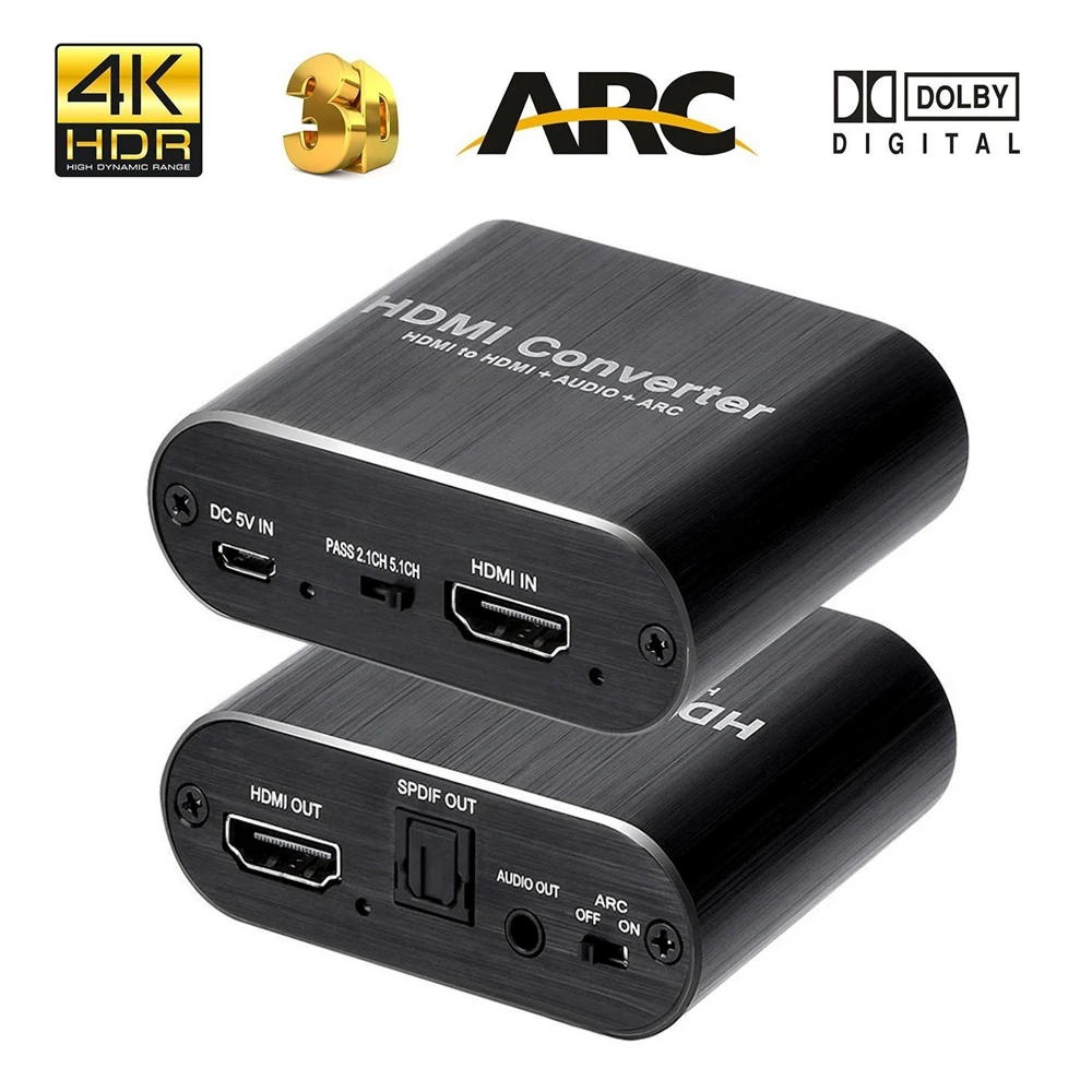 4K Hdmi Convertitore Audio Estrattore 4K 60Hz Hdmi 2.0 Arc Splitter Hdmi A Toslink Convertitore Audio Estrattore Audio 5.1Ch Per Ps5
