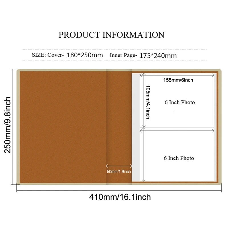 Photo Album for 6 Inches 200 Pockets