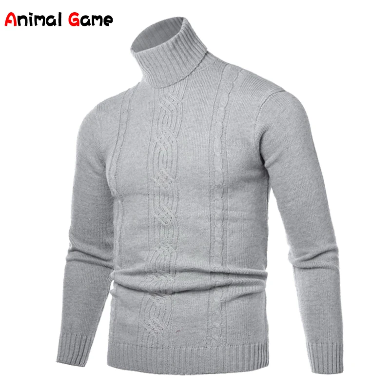 

Autum Men's Solid Color Warm Sweater Oversized Pullover Turtleneck Jumpers Pullovers Men Clothes