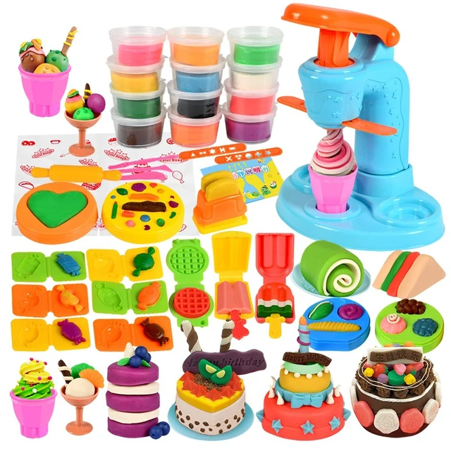 Pretend Play Dough Tools Sets para Crianças, Brinquedos da Casa, Macarrão,  Sorvete, Máquina De Bolo, Plasticina Criativa DIY, Moldes De Argila -  AliExpress