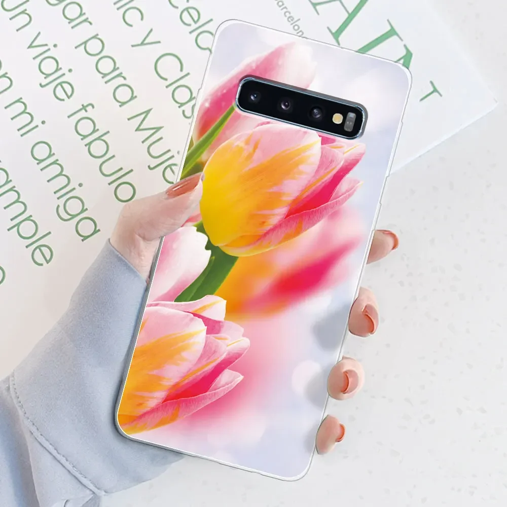 Stylish Watercolor Marble Transparent Silicone Back Bumper Case for [Brand Name] Galaxy S10 Series