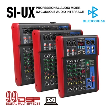 4 6 mixer audio portatile a 8 canali, 99 effetti digitali DSP, sintonizzatore USB Bluetooth 5.0 per console DJ, karaoke, festival musicali