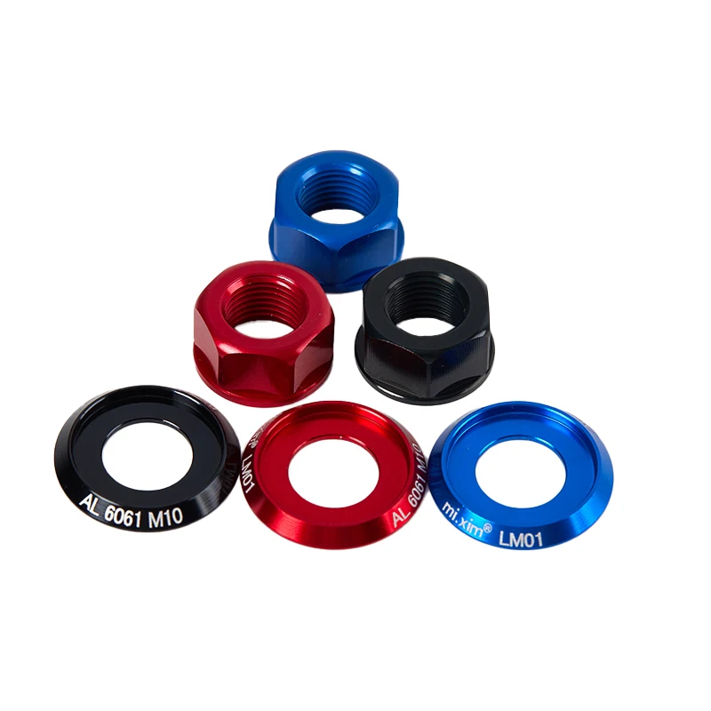 

2pcs Bicycle Hub Nut M10*P1.0mm Fixed Gear Mtb Road Bike Screw Bolt Aluminum Alloy Sliding Scooter Accessories Nut Screw