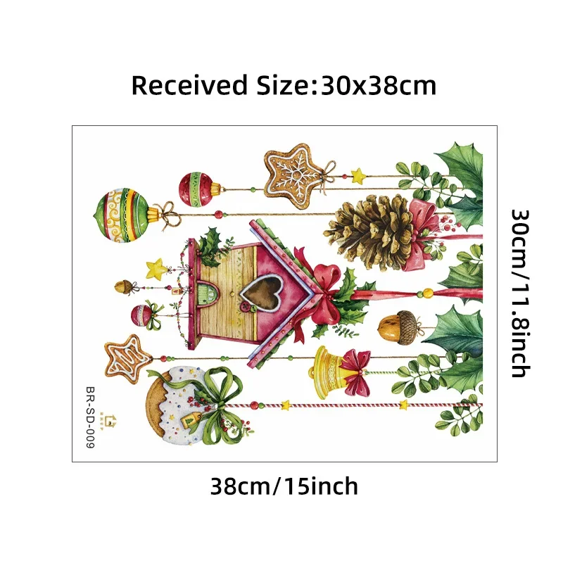 Christmas Glass Stickers Wooden House Winsow Wall Decor Stickers christmas stickers wall sticker