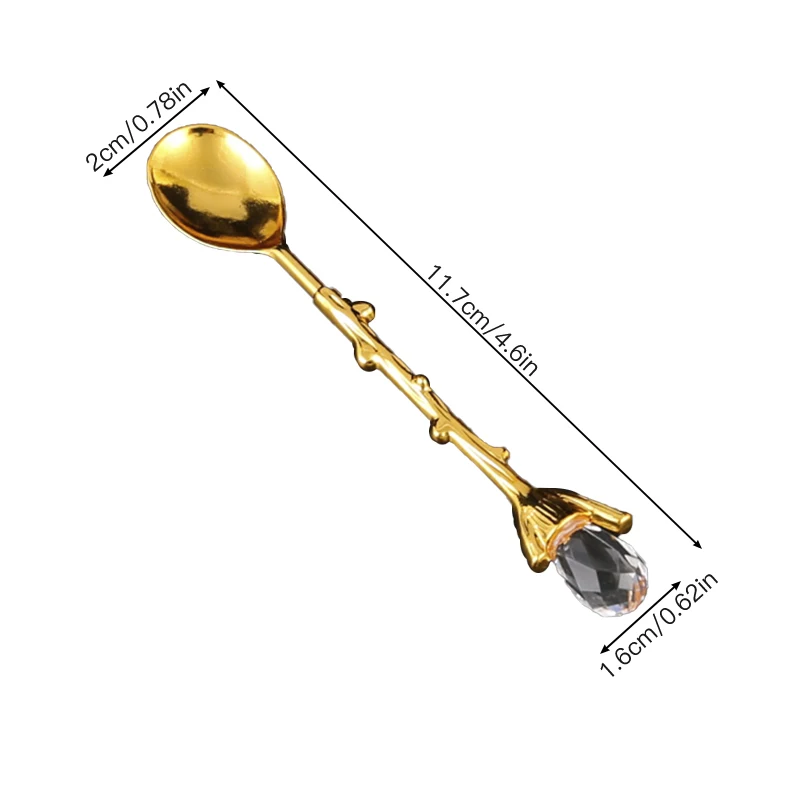 Rhinestone spoon set coffee spoon dessert fruit spoon festive table spoon 6-piece