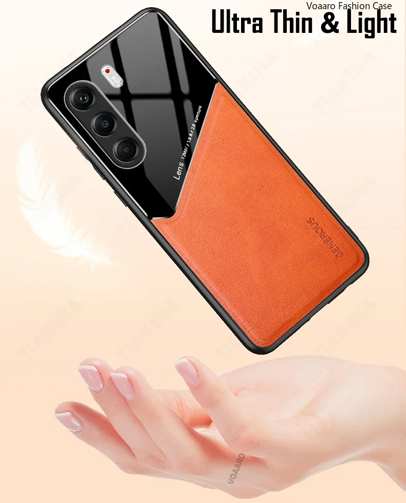 Sleek Magnetic Leather Phone Case - Ultra-Thin, Lightweight Cover
