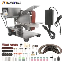 Mini Belt Sander Machine Multifunctional Belt Grinder DIY Polishing Grinding Machine Variable Speed Grinder Belt Sander 1