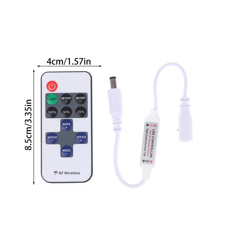 Mini LED Single Color Dimmer DC 5V 12V 24V 6A 5050 2835 Strip Lights Constant Voltage PWM Signal Controller With RF 9/Key Remote