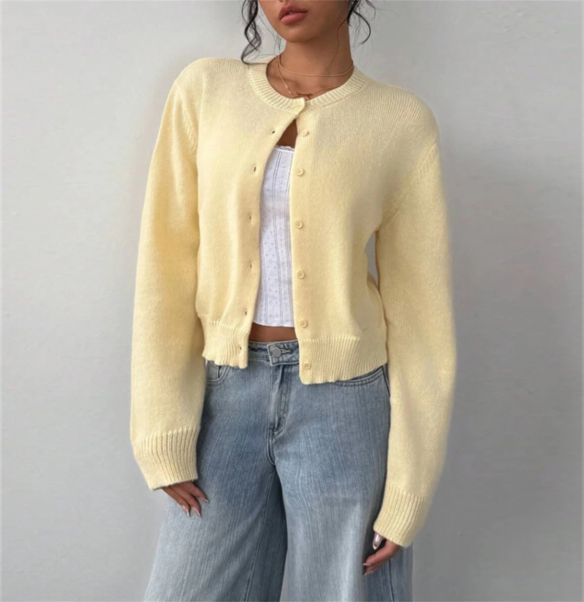 Knitted Single-Breasted Cardigan 1