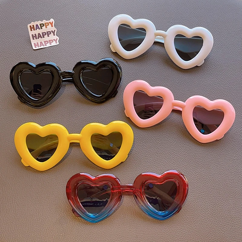 Children Fashion Heart Dazzling Color Jelly Sunglasses UV400 Outdoor Girls Boys Protection Sunglasses Kids Sun Glasses kids sunglasses children sunglasses