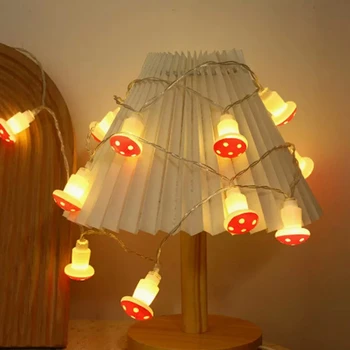 20 Leds Mushroom LED Fairy Lights USB/Battery String Light Christmas Party Gift Fairy Indoor Decorative Atmosphere Light 4