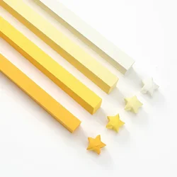 Vibrant Origami Star Paper Strips Set - 540 Sheets in 27 Double - Sided Colors for DIY Crafts and Home Decor (YELLOW)