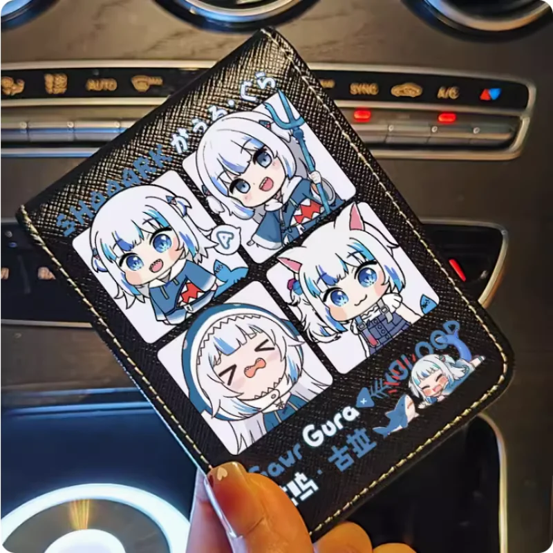 Anime Hololive Gawr Gura Cartoon Fashion Wallets PU Purse Card Holder Money Bag Gift B427 Cosplay