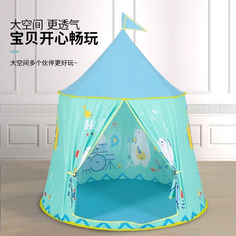 Portable Baby Tents Castle Kids Play House Camping Toys Tipi Prince Folding Tent Birthday Christmas Outdoor Gifts Room Decor New