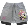 Fashion Anime Fitness Shorts Men's Print 2 in 1 Performance Double Layer Fitness Shorts Fitness Leisure Outdoor Sports M-3XL 5