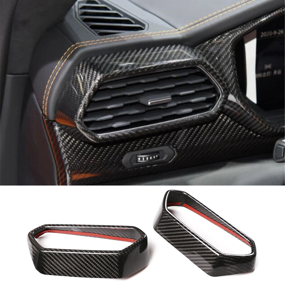 

Real Carbon Fiber Side Air Vent Outlet Panel Cover Decoration Trim Fit for Lamborghini URUS 2018 -2021 Interior Car Accessories