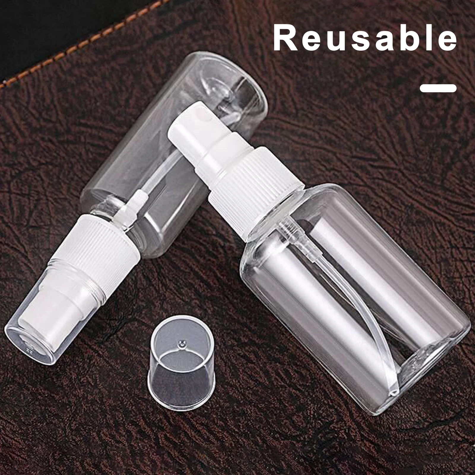 1Pc/1Set Transparent Perfume Bottle Mini Empty Spray Refillable Bottle Plastic/PET Cosmetics Water Travel Essentials