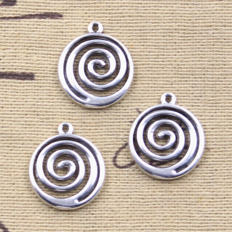20 stücke Charms Spirale Schraube Helix Spire Volution 19x17mm Antike Silber Farbe Anhänger DIY, Die Entdeckungen Handmade tibetischen Schmuck