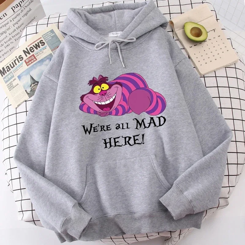 thumbnail image 1 of Sudaderas góticas de moda para mujer, Sudadera con capucha de Alicia en el país de las Maravillas, Sudadera con capucha de gato de Cheshire, Sudadera de Manga Harajuku, sudaderas con capucha femeninas, 1 of 5