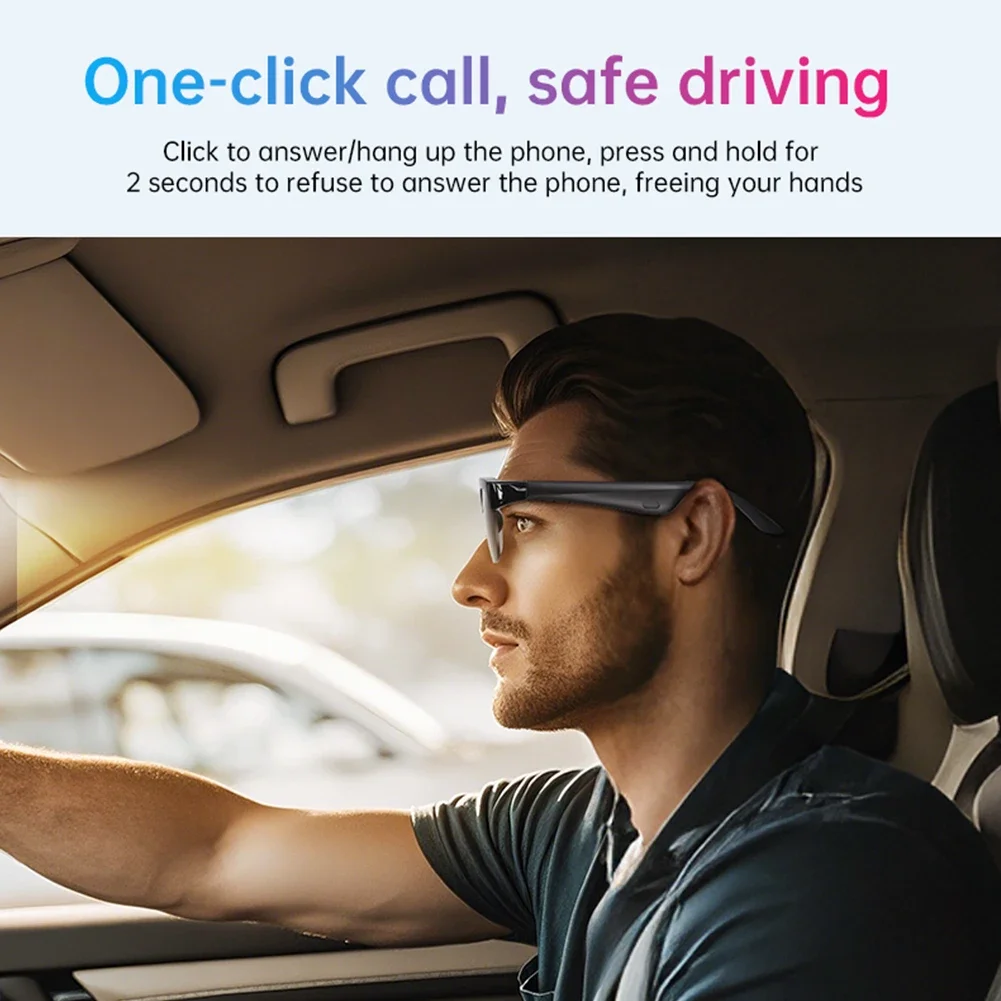 Smart Glasses AI Translator Hands-Free Music & Calls Audio Glasses UV Protection Outdoor Sports Headphones for Men and Women