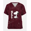 Nurse Uniform Women Short Sleeve Snoopy print Working Uniform Pocket Blouse Scrubs Tops Nursing Medical Uniforms Accessories 6