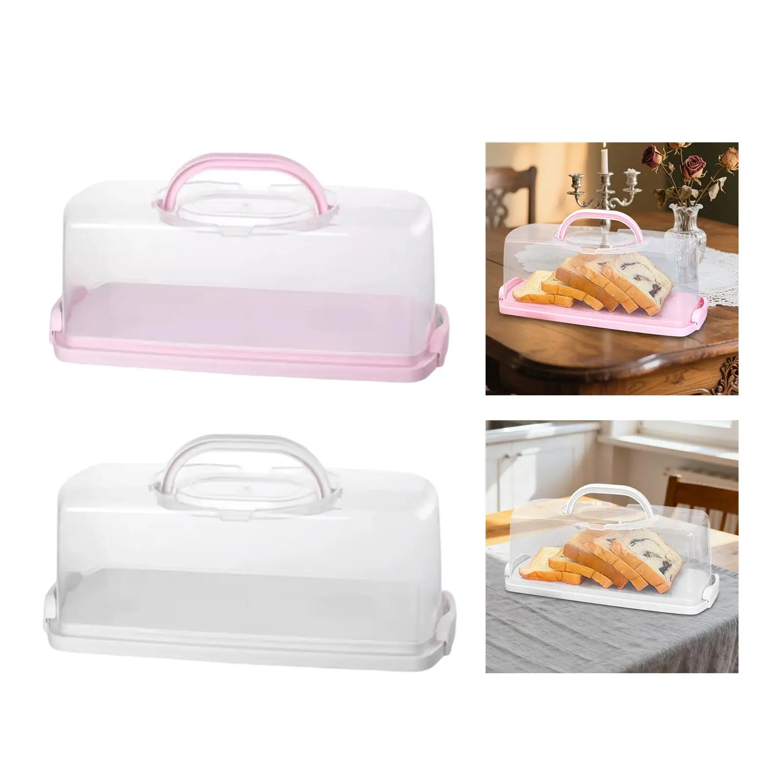 Rectangular Bread Box Food Storing Multifunction with Transparent Lid with Handle Bread Keeper for Graduation DIY Baking