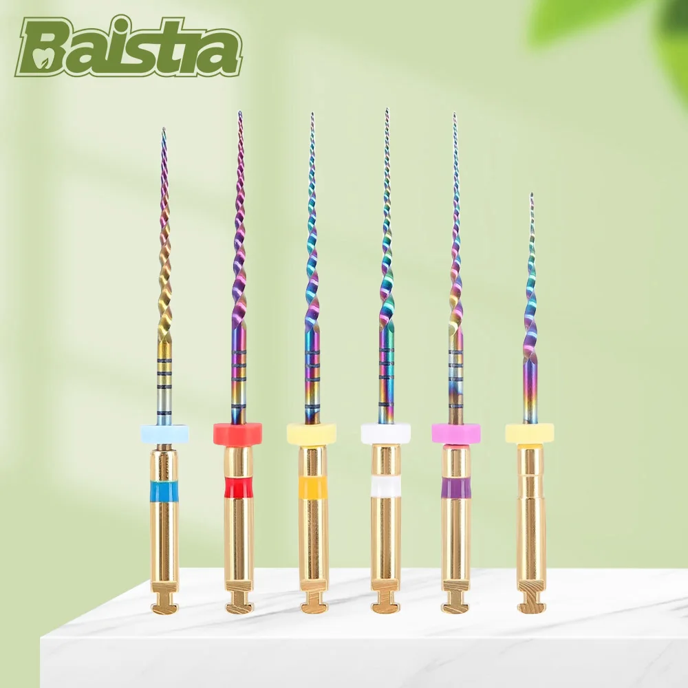 

6 Pcs/Set Dental Rotary Super Files Rainbow Files Thermal Activation Accessories Endodontic Root Canal Files Dentist Use