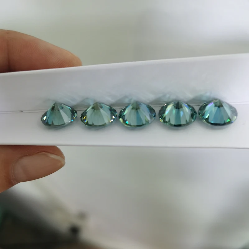 Blue Green Moissanite 0.7-14mm 1CT Small Size Loose Stones 0.1-10ct Lab Grown Moissanite Diamonds For DIY Jewelry loose gemstones moissanite jewelry materials loose lab grown diamond lab grown loose diamond