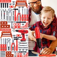 Pretend Tools Kit Toys 38/41 PCS Play Repair Tool Set Engineer Simulated Plastic Construction Toys Toddler Kids Boys Gift 2