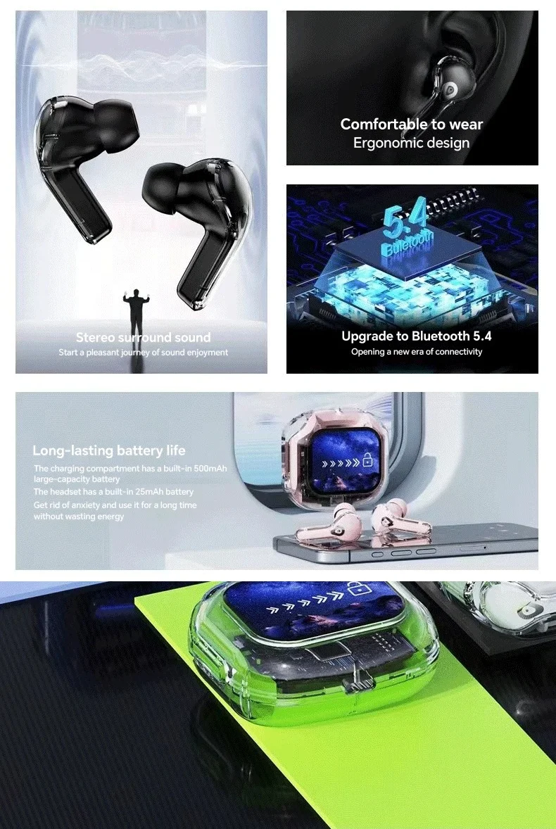 AI translation earbuds with touchscreen and real-time language translation