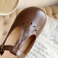 HoneyCherry New Girls Flats Soft Shoes Kids Children Princess T-strap Shoes Toddler Dress Ballet Baby Fashion Shoes 3