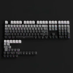Purple Gradient Keycap Set - OEM Profile, Red - Pink - Blue Shade with Side and Top Print (White black - side)