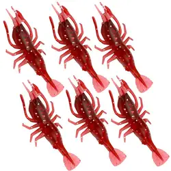 Faux leurre crevette souple rouge pour la pêche en eau douce, 8cm 