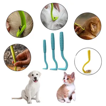3pcs 벼룩 제거제 훅 틱 리무버 트위터 틱 애완용 고양이 개 액세서리 틱 도구 애완 동물 진드기 벼룩 추출기 애완 동물 용품