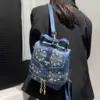 Women's Fashion Diamond Elegant Backpack Multifunctional Diamond Denim Shoulder Bag 2