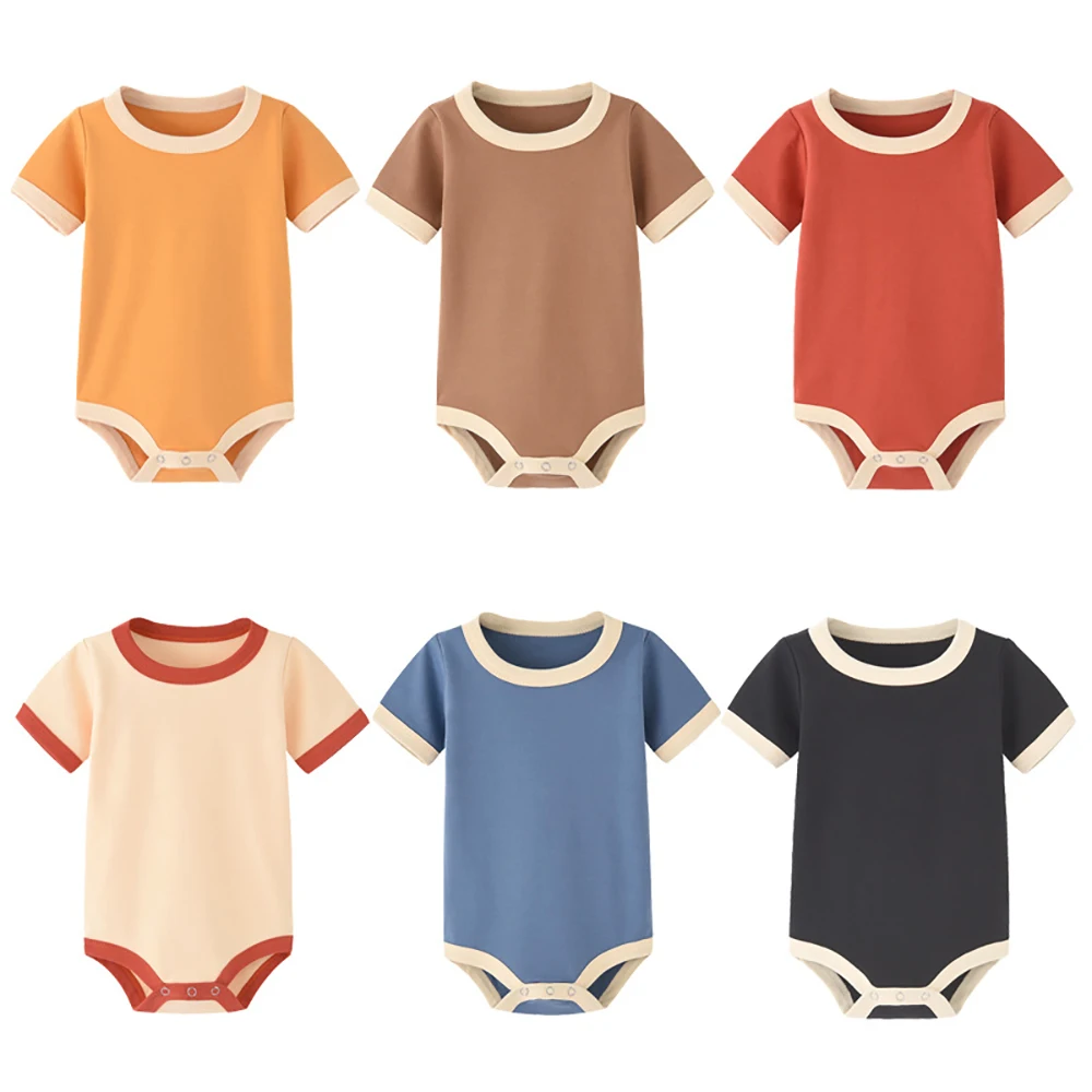 

Summer Baby Boy and Girl Bodysuit 3-24 Months Newborn Short Sleeve Onesies Fashion Romper Cotton Baby Clothes Free Shipping