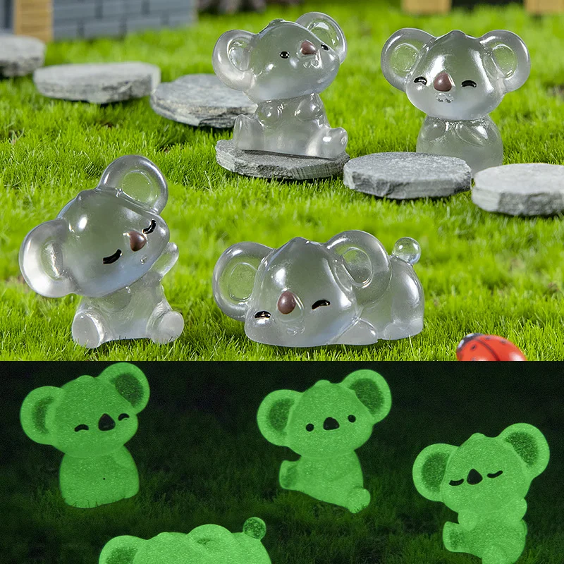 Cute Cartoon Koala Figurines Set for Home and Room Decor, DIY Desktop Accessories