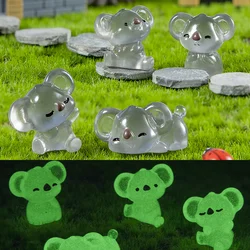 Cute Cartoon Koala Figurines Set for Home and Room Decor, DIY Desktop Accessories (Luminous)