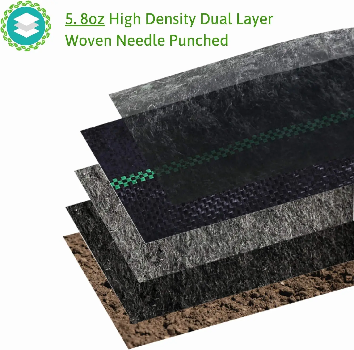 5.8oz 20 Year 6ft x250ft Heavy Duty Weed Barrier Landscape Fabric, Sturdy Weed Blocker Cover 2