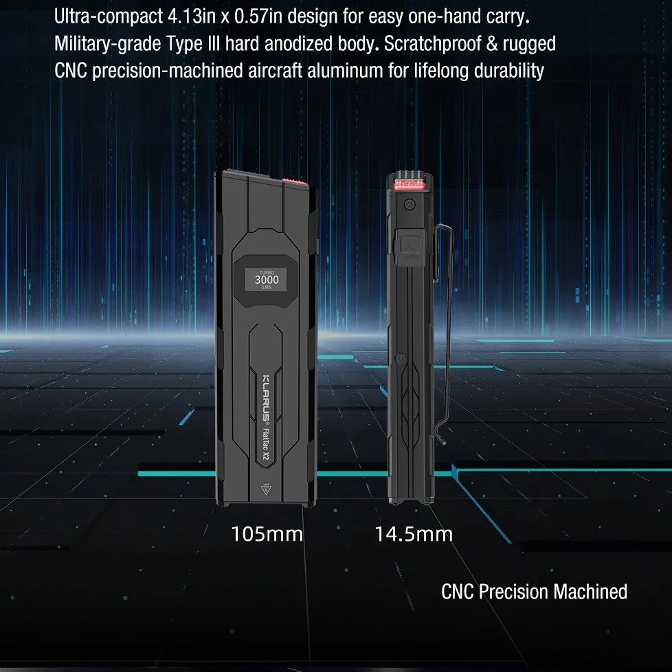 Ultra Thin Rechargeable Tactical Flashlight for Camping