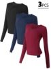 1/3 PCS Women's Round Neck Underwear Basic Bottoming Shirt Long Sleeved T-shirt Thin Slim Comfortable Top