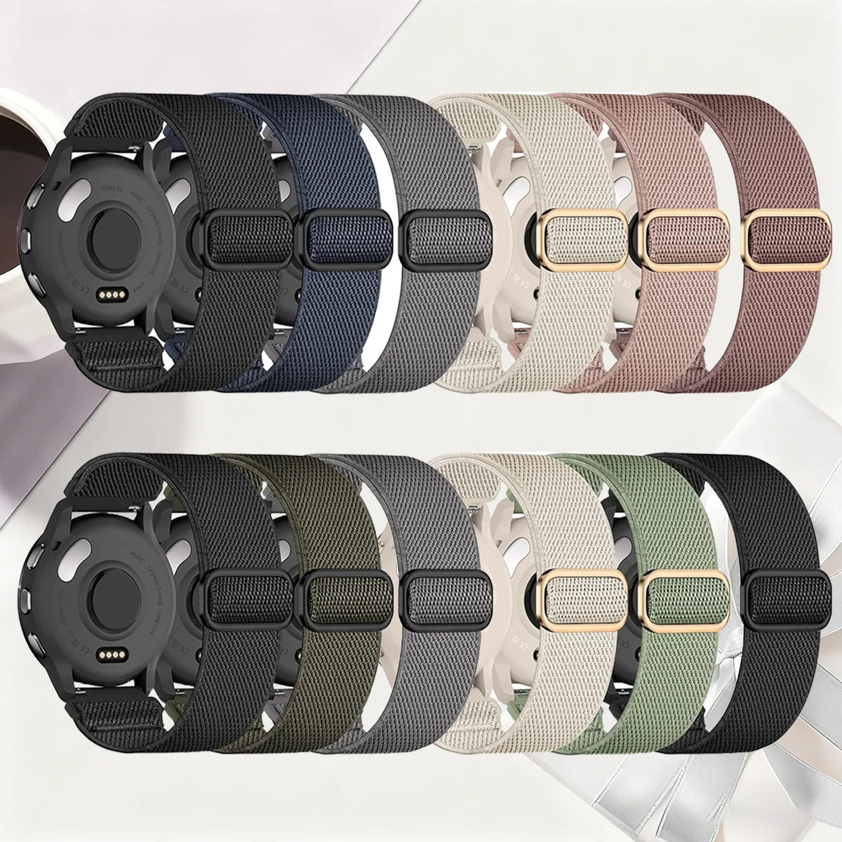 3 Stück dehnbares Armband für Garmin Forerunner570 47 mm/245/255/255S Band Nylon elastische Schlaufenarmbänder für Garmin Venu4/3/vivoactive6