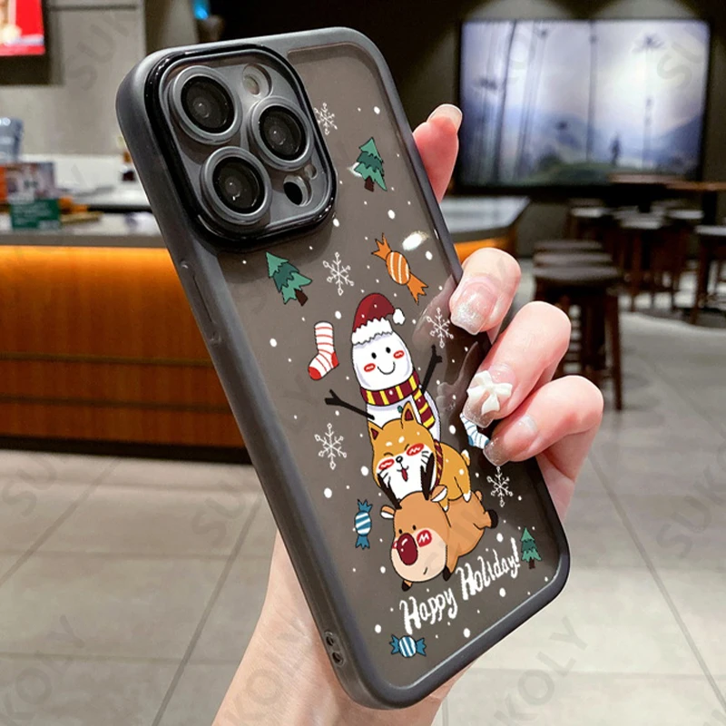 thumbnail image 1 of Transparent Cute Love Heart New Year Gift Silicone Phone Case For iPhone 15 Pro Max 14 Pro 13 12 14 Pro Max 11 Soft Back Cover, 1 of 5
