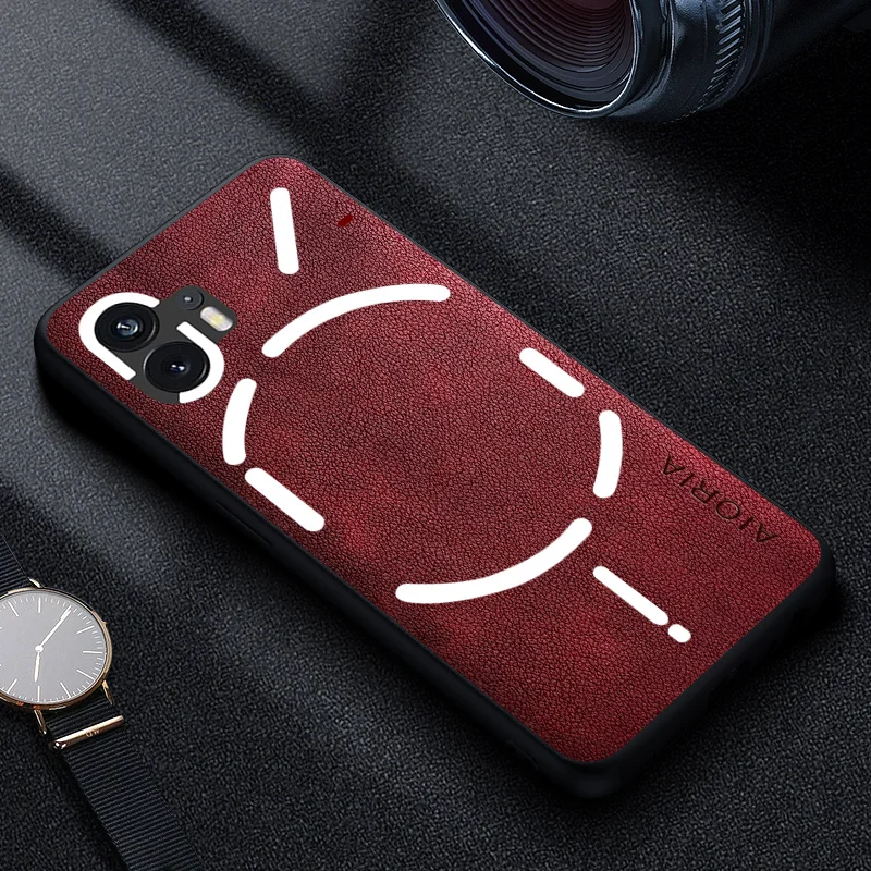 Premium Luxury Leather Retro Business Style Solid Color Phone Case