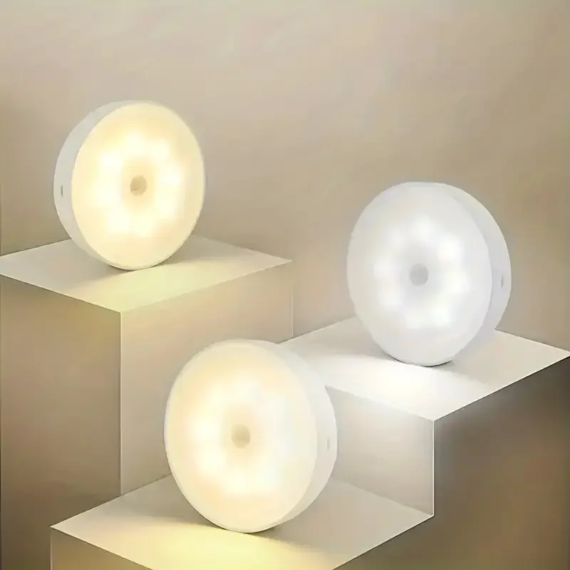 3 Pcs Wireless Led Under Cabinet Lights With Pir Motion Sensor Usb Rechargeable Adjustable Brightness For Closets Bars