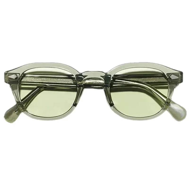 

New Quality De Johnny Depp Col-Fading Sunglasses UV400 Unisex Vintage Italy Round Acetates Fullrim49 46 44mm Accustomized
